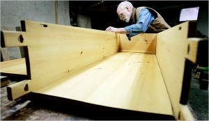 Chuck Lakin, coffin builder
